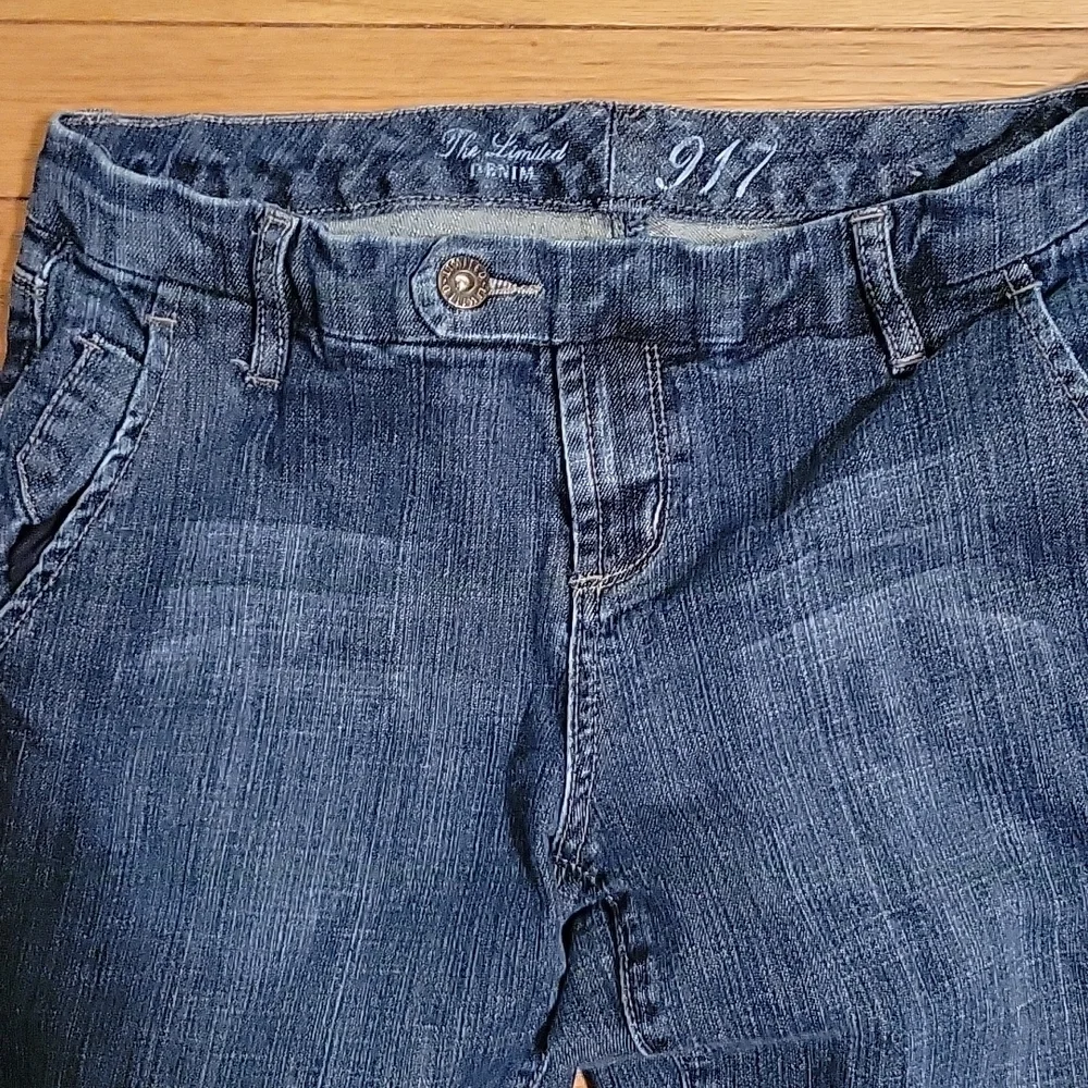 The Limited Denim 917 Trouser jean sz 8S short cotton blend medium wash wide leg - Picture 3 of 10